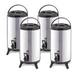 4x 16L Portable Insulated Cold/Heat Coffee Tea Beer Barrel Brew Pot with Dispenser