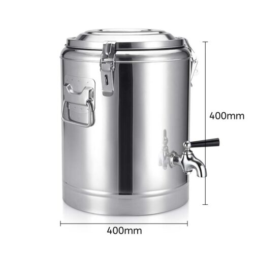 2x 35L Stainless Steel Insulated Stock Pot Dispenser Hot Cold Beverage Container with Tap - Image 3