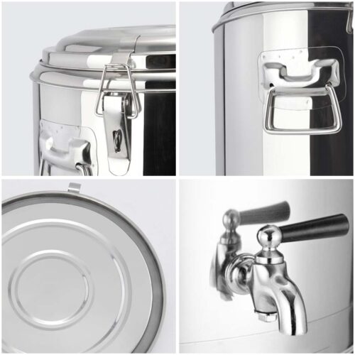 2x 35L Stainless Steel Insulated Stock Pot Dispenser Hot Cold Beverage Container with Tap - Image 6