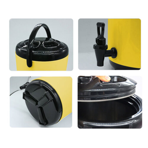 4x 16L Stainless Steel Insulated Drink Barrel Hot Cold Beverage Dispenser with Faucet Yellow - Image 6
