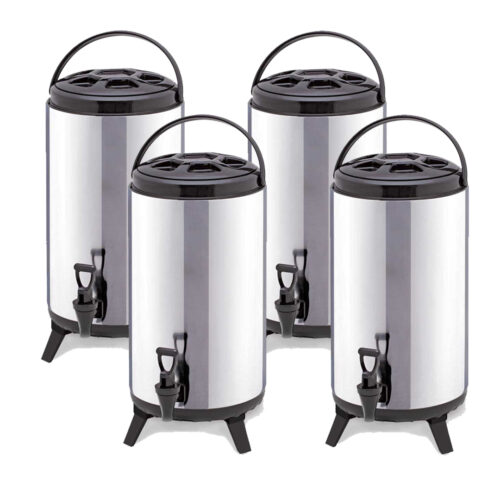 4x 18L Portable Insulated Cold/Heat Coffee Tea Beer Barrel Brew Pot with Dispenser