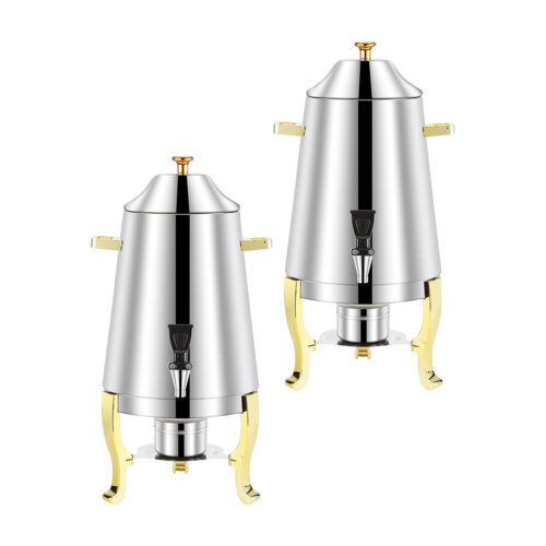 2x Stainless Steel Dispenser Beverage Juicer Commercial Buffet Drink Container Jug with Side Handles