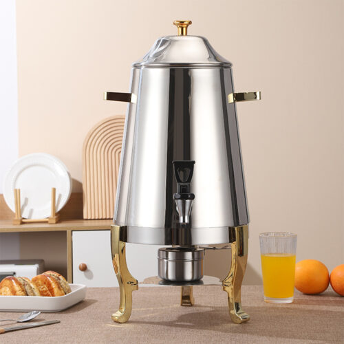2x Stainless Steel Dispenser Beverage Juicer Commercial Buffet Drink Container Jug with Side Handles - Image 3