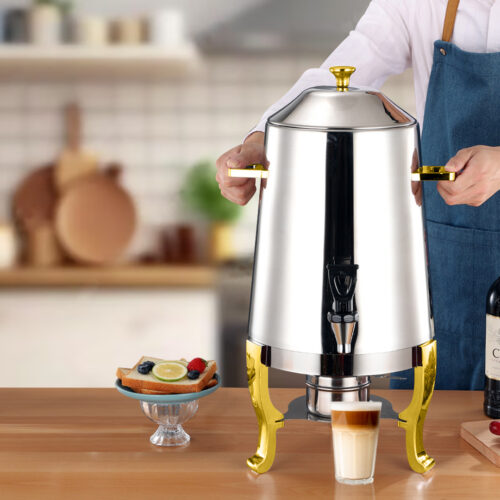 2x Stainless Steel Dispenser Beverage Juicer Commercial Buffet Drink Container Jug with Side Handles - Image 5