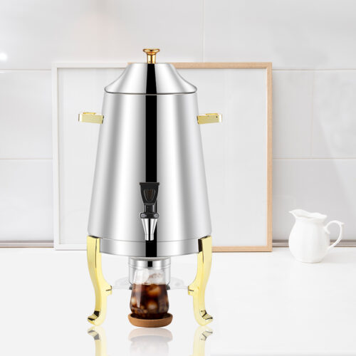 2x Stainless Steel Dispenser Beverage Juicer Commercial Buffet Drink Container Jug with Side Handles - Image 6