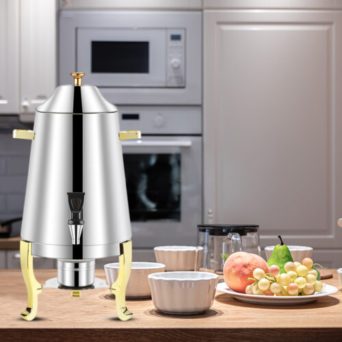 2x Stainless Steel Dispenser Beverage Juicer Commercial Buffet Drink Container Jug with Side Handles - Image 7