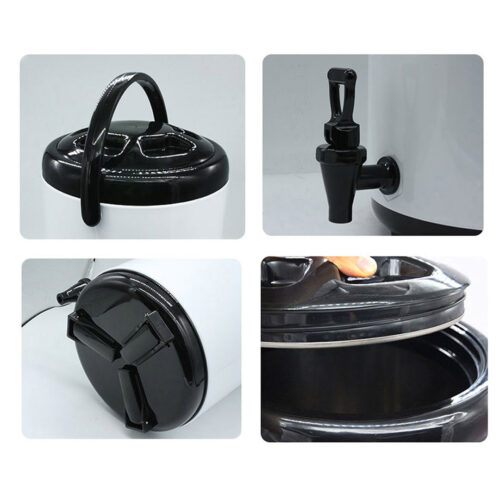 4x 18L Stainless Steel Insulated Drink Barrel Hot Cold Beverage Dispenser with Faucet White - Image 6