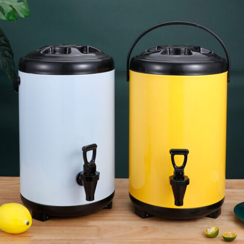 4x 18L Stainless Steel Insulated Drink Barrel Hot Cold Beverage Dispenser with Faucet Yellow - Image 9
