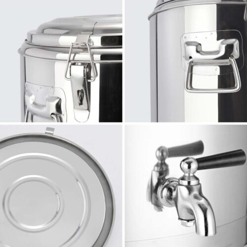 2x 40L Stainless Steel Insulated Stock Pot Dispenser Hot Cold Beverage Container with Tap - Image 5