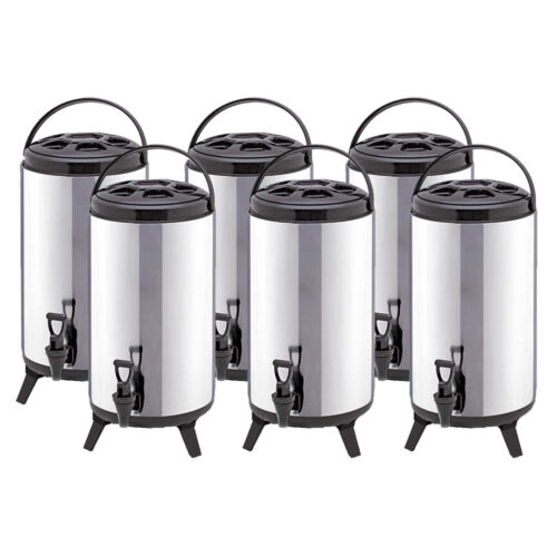 6X 14L Portable Insulated Cold/Heat Coffee Tea Beer Barrel Brew Pot with Dispenser