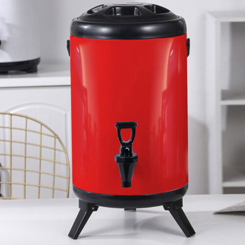 8X 10L Stainless Steel Insulated Drink Barrel Hot Cold Beverage Dispenser with Faucet Red - Image 4