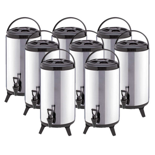8X 14L Portable Insulated Cold/Heat Coffee Tea Beer Barrel Brew Pot with Dispenser