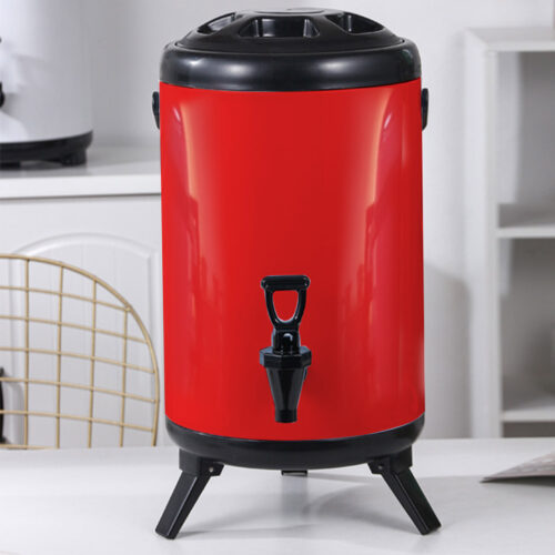8X 14L Stainless Steel Insulated Drink Barrel Hot Cold Beverage Dispenser with Faucet Red - Image 8