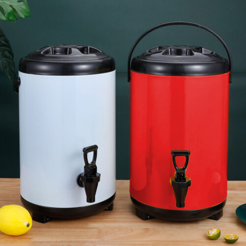 8X 14L Stainless Steel Insulated Drink Barrel Hot Cold Beverage Dispenser with Faucet Red - Image 9