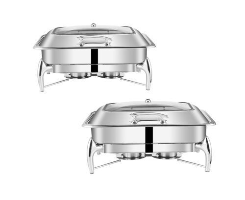 2x Stainless Steel Chafing Dish Tray Buffet Cater Food Warmer Chafer with Top Lid