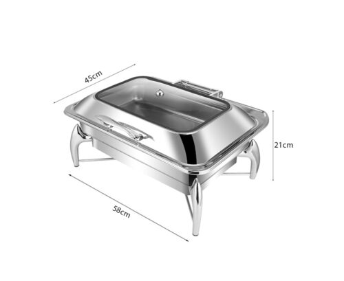 2x Stainless Steel Chafing Dish Tray Buffet Cater Food Warmer Chafer with Top Lid - Image 4
