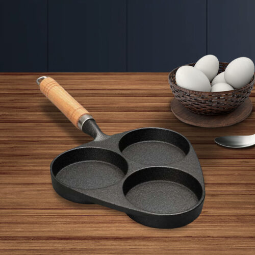 3 Mold Cast Iron Breakfast Fried Egg Pancake Omelette Fry Pan - Image 2