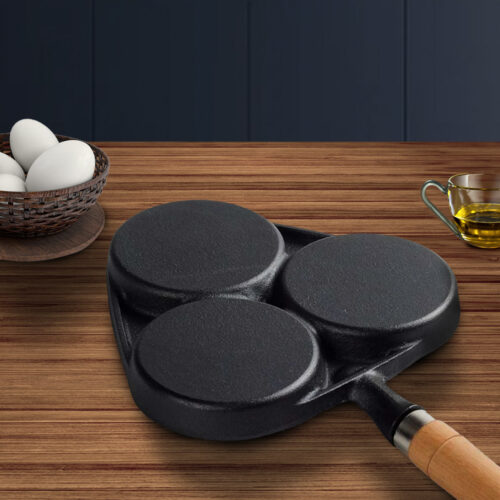 3 Mold Cast Iron Breakfast Fried Egg Pancake Omelette Fry Pan - Image 4