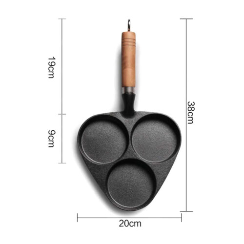 3 Mold Cast Iron Breakfast Fried Egg Pancake Omelette Fry Pan - Image 5