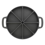 21.5CM Round Cast Iron Baking Wedge Pan Cornbread Cake 8-Slice Baking Dish with Handle