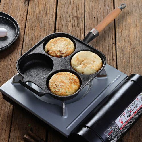 4 Mold Cast Iron Breakfast Fried Egg Pancake Omelette Fry Pan - Image 9