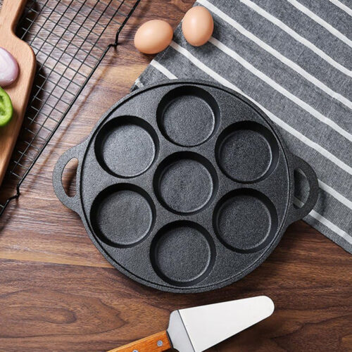 31.5cm Cast Iron Takoyaki Fry Pan Octopus Balls Maker 7 Hole Cavities Grill Mold - Image 2