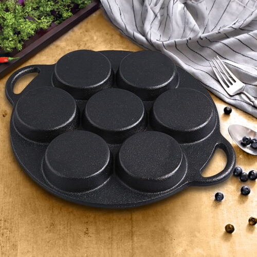 31.5cm Cast Iron Takoyaki Fry Pan Octopus Balls Maker 7 Hole Cavities Grill Mold - Image 3