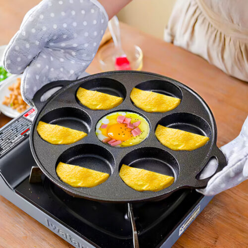31.5cm Cast Iron Takoyaki Fry Pan Octopus Balls Maker 7 Hole Cavities Grill Mold - Image 6