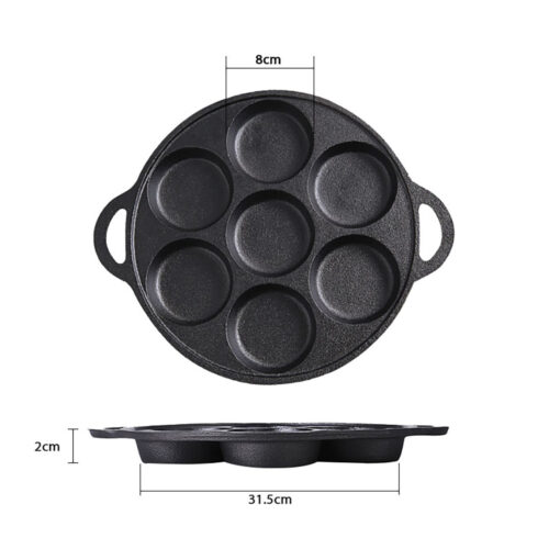 31.5cm Cast Iron Takoyaki Fry Pan Octopus Balls Maker 7 Hole Cavities Grill Mold - Image 7