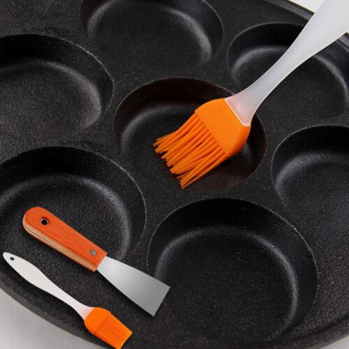 31.5cm Cast Iron Takoyaki Fry Pan Octopus Balls Maker 7 Hole Cavities Grill Mold - Image 9