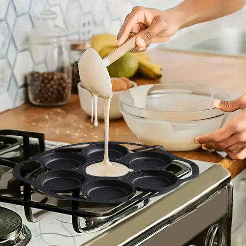 32cm Cast Iron Takoyaki Fry Pan Octopus Balls Maker 7 Hole Cavities Grill Mold - Image 6