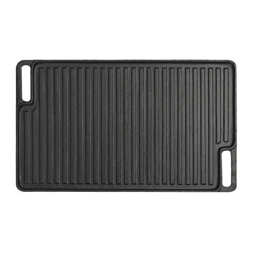 45cm Cast Iron Portable Fry BBQ Grill Plate Cooking Pan Tray with Handle