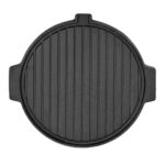30CM Round Cast Iron Korean BBQ Grill Plate with Handles Drip Lip