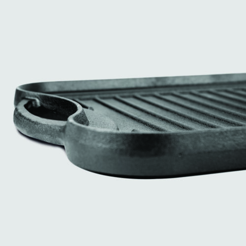 50.8cm Cast Iron Ridged Griddle Hot Plate Grill Pan BBQ Stovetop - Image 5
