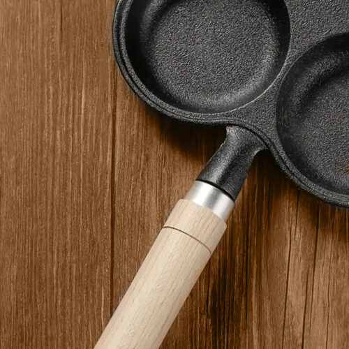 2x 4 Mold Cast Iron Breakfast Fried Egg Pancake Omelette Fry Pan - Image 6