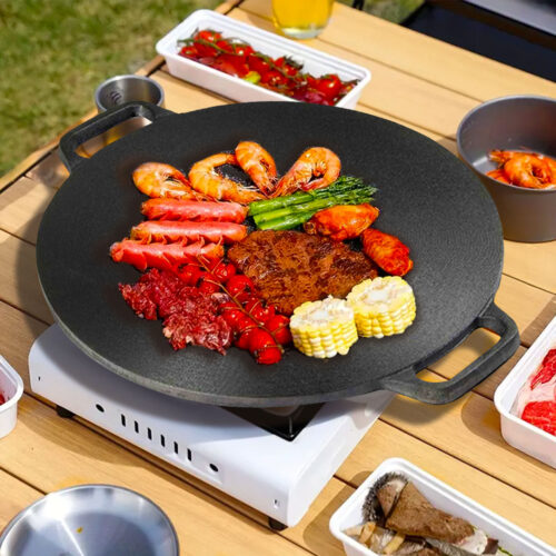 40X33cm Cast Iron Induction Crepes Pan Baking Cookie Pancake Pizza Bakeware - Image 3