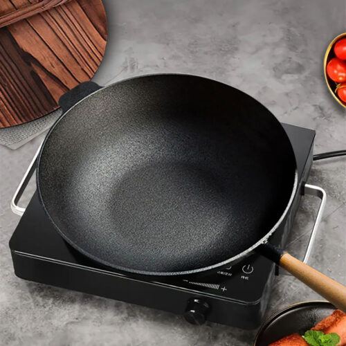 31cm Commercial Cast Iron Wok FryPan Fry Pan - Image 3