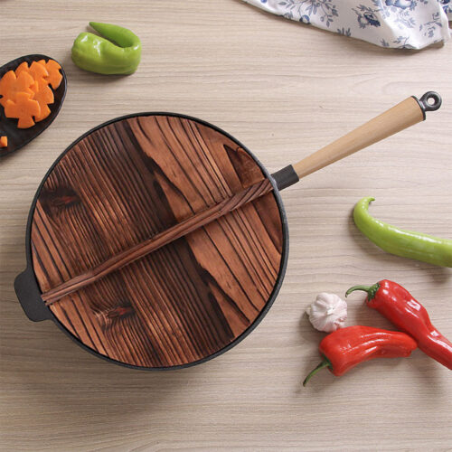 31cm Commercial Cast Iron Wok FryPan Fry Pan - Image 4