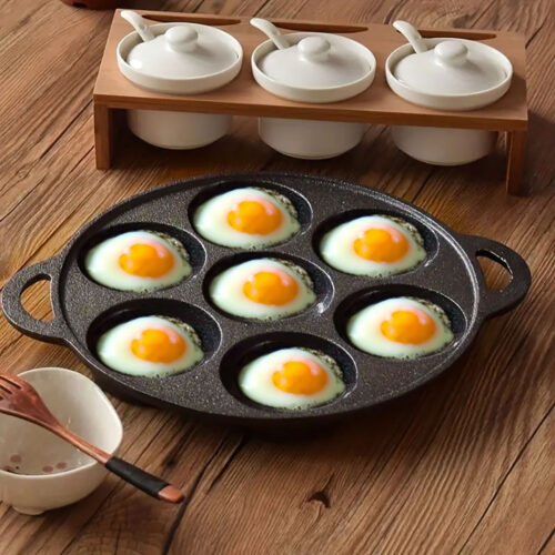 2x 31.5cm Cast Iron Takoyaki Fry Pan Octopus Balls Maker 7 Hole Cavities Grill Mold - Image 5