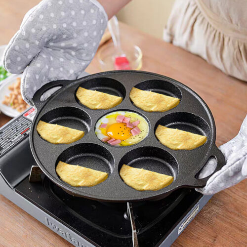 2x 31.5cm Cast Iron Takoyaki Fry Pan Octopus Balls Maker 7 Hole Cavities Grill Mold - Image 10