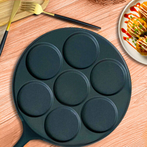 2x 23cm Cast Iron Takoyaki Fry Pan Octopus Balls Maker 7 Hole Cavities Grill Mold - Image 3