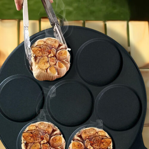 2x 23cm Cast Iron Takoyaki Fry Pan Octopus Balls Maker 7 Hole Cavities Grill Mold - Image 5