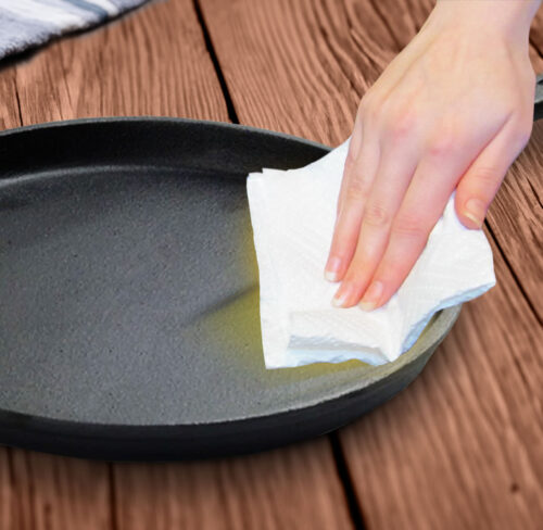 2x 26cm Round Cast Iron Frying Pan Skillet Griddle Sizzle Platter - Image 9
