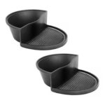 2x 2 in 1 Cast Iron Ribbed Fry Pan Skillet Griddle BBQ Steamboat Hot Pot