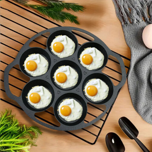 2x 32cm Cast Iron Takoyaki Fry Pan Octopus Balls Maker 7 Hole Cavities Grill Mold - Image 4