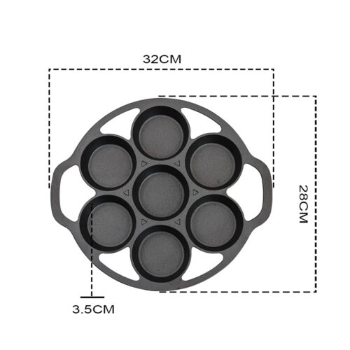 2x 32cm Cast Iron Takoyaki Fry Pan Octopus Balls Maker 7 Hole Cavities Grill Mold - Image 7