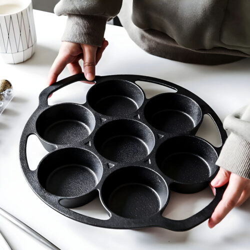 2x 32cm Cast Iron Takoyaki Fry Pan Octopus Balls Maker 7 Hole Cavities Grill Mold - Image 8