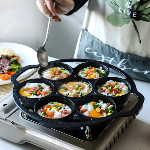 2x 32cm Cast Iron Takoyaki Fry Pan Octopus Balls Maker 7 Hole Cavities Grill Mold - Image 9