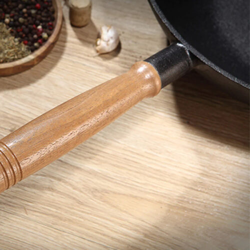 2x 31cm Commercial Cast Iron Wok FryPan Fry Pan - Image 6