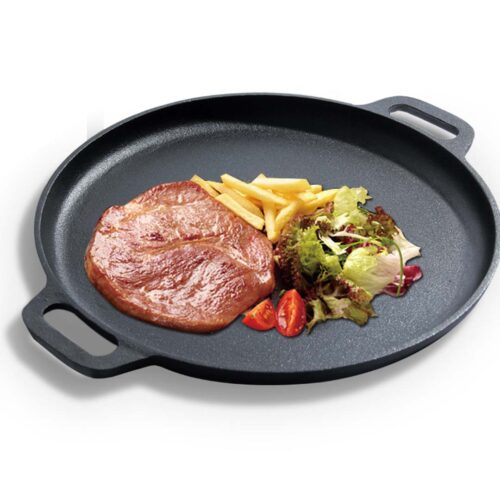 Cast Iron 35cm Frying Pan Skillet Coating Steak Sizzle Platter - Image 9